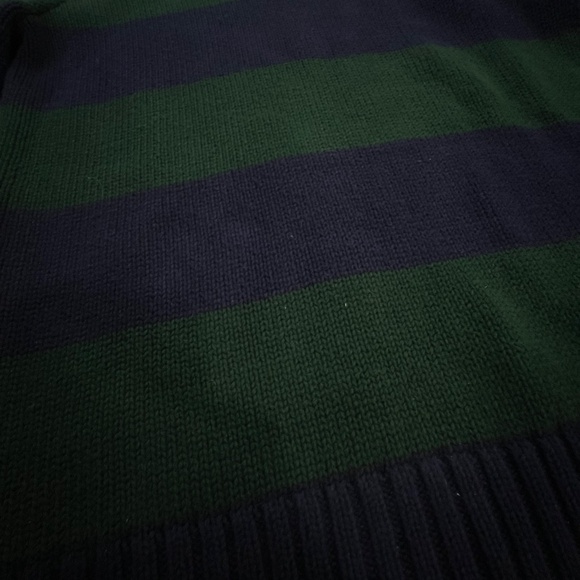 Polo Ralph Lauren Boy's Quarter Zip Striped Sweater, Blue/Green Stripes, 10-12 - Picture 5 of 9